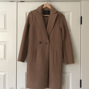 J. Crew Daphne topcoat, 00, color biscuit, EUC